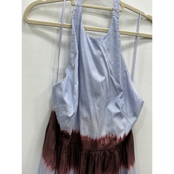 A.L.C. Blair Dip Dye Sky Blue & Brown Halter Neck Fudge Maxi Dress Size 12 FLAW - Picture 6 of 16